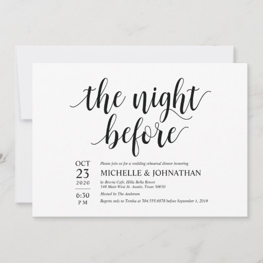 Rustic Wedding Rehearsal Dinner Invitation Card v2 Kaart (Voorkant)