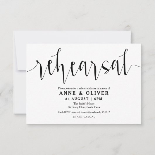 Rustic Wedding Rehearsal Dinner Invitations Kaart (Voorkant)