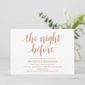 Rustic Wedding Rehearsal Dinner, koperkleur Kaart (Staand voorkant)