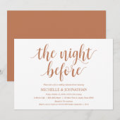 Rustic Wedding Rehearsal Dinner, koperkleur Kaart (Voorkant / Achterkant)