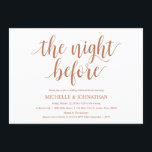 Rustic Wedding Rehearsal Dinner, koperkleur Kaart<br><div class="desc">Een huwelijksrepetitie met de toekomstige Bride en de toekomstige Groom,  voor hun grote dag? Nodig de gasten uit met deze Rustic Wedding Rehearsal Dinner Invitation Card. Voeg uw repetitieve diner details toe in het overeenkomende zwarte lettertype/lettertype.
Door TeeshaDerrick</div>