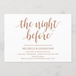 Rustic Wedding Rehearsal Dinner, koperkleur Kaart