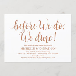 Rustic Wedding Rehearsal Dinner, koperkleur Kaart