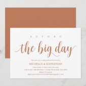 Rustic Wedding Rehearsal Dinner, Modern Copper Kaart (Voorkant / Achterkant)