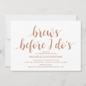 Rustic Wedding Rehearsal Dinner, Modern Copper Kaart (Voorkant)