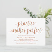 Rustic Wedding Rehearsal Dinner, Modern Copper Kaart (Staand voorkant)