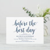 Rustic Wedding Rehearsal Dinner, Navy Blue Kaart (Staand voorkant)