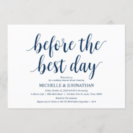 Rustic Wedding Rehearsal Dinner, Navy Blue Kaart