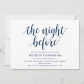 Rustic Wedding Rehearsal Dinner, Navy Blue Kaart (Voorkant)