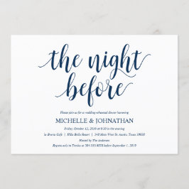 Rustic Wedding Rehearsal Dinner, Navy Blue Kaart