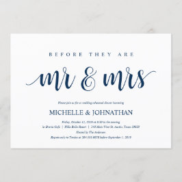 Rustic Wedding Rehearsal Dinner, Navy Blue Kaart