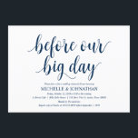 Rustic Wedding Rehearsal Dinner, Navy Blue Kaart<br><div class="desc">Een huwelijksrepetitie met de toekomstige Bride en de toekomstige Groom,  voor hun grote dag? Nodig de gasten uit met deze Rustic Wedding Rehearsal Dinner Invitation Card. Voeg uw repetitieve diner details toe in het overeenkomende zwarte lettertype/lettertype.

#TeeshaDerrick</div>