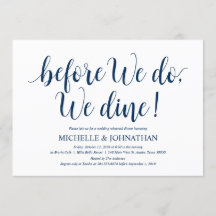 Rustic Wedding Rehearsal Dinner, Navy Blue