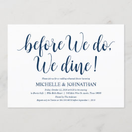 Rustic Wedding Rehearsal Dinner, Navy Blue Kaart