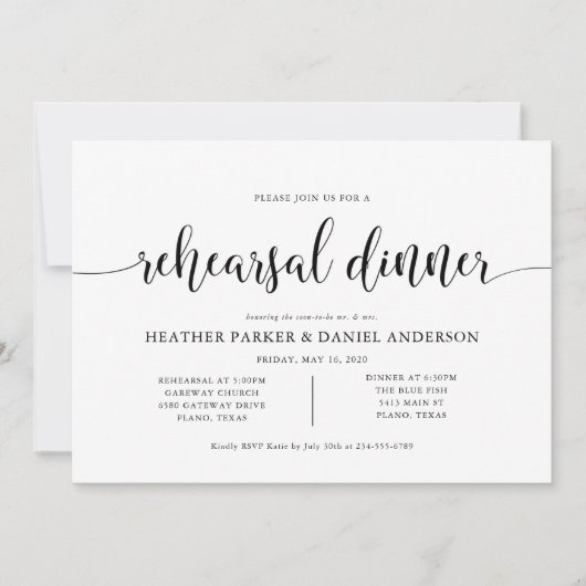 Rustic Wedding Rehearsal Dinner Uitnodiging (Voorkant)