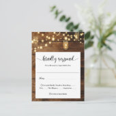  Rustic Wedding RSVP  Briefkaart (Staand voorkant)