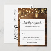  Rustic Wedding RSVP  Briefkaart (Voorkant / Achterkant)