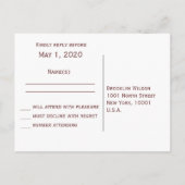 Rustic Wedding RSVP Briefkaarten Sunflower (Achterkant)
