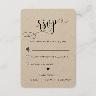 Rustic Wedding RSVP Kaart