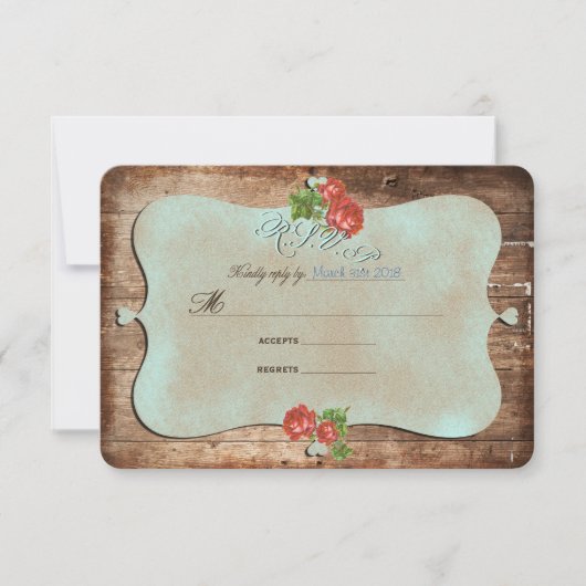 Rustic Wedding ~ RSVP-kaart RSVP Kaartje (Voorkant)