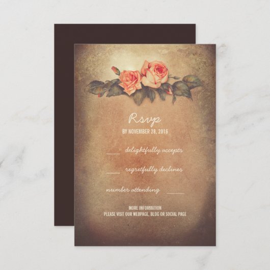 Rustic Wedding RSVP kaarten (Voorkant / Achterkant)