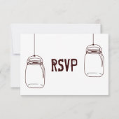 Rustic Wedding RSVP-kaarten Land Mason Jars RSVP Kaartje (Achterkant)