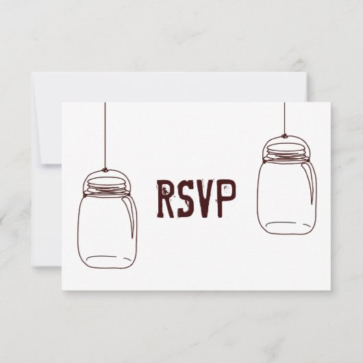 Rustic Wedding RSVP-kaarten Land Mason Jars RSVP Kaartje (Achterkant)