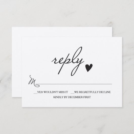 Rustic Wedding RSVP - Respons-kaart (Voorkant / Achterkant)