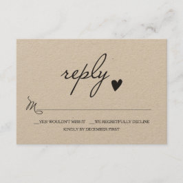 Rustic Wedding RSVP - Respons-kaart Kaartje