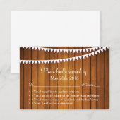 Rustic Wedding RSVP Response Kaart (Voorkant / Achterkant)