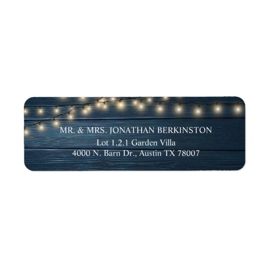 Rustic Wedding RSVP Return Address Etiket (Voorkant)