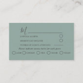 Rustic Wedding RSVP Sage Green Eucalyptus Informatiekaartje (Achterkant)