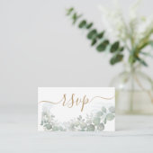 Rustic Wedding RSVP Sage Green Eucalyptus Informatiekaartje (Staand voorkant)