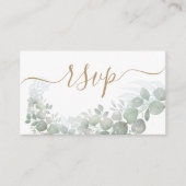 Rustic Wedding RSVP Sage Green Eucalyptus Informatiekaartje (Voorkant)
