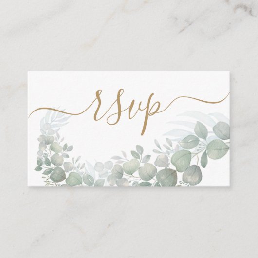 Rustic Wedding RSVP Sage Green Eucalyptus Informatiekaartje (Voorkant)