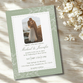 Rustic Wedding Sage Green and White Modern Kaart