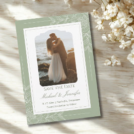 Rustic Wedding Sage Green and White Modern Kaart