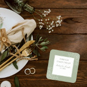 Rustic Wedding Sage Green and White Modern Kartonnen Onderzetters