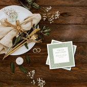 Rustic Wedding Sage Green and White Modern Papieren Bordje
