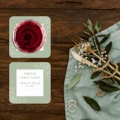 Rustic Wedding Sage Green and White Modern Servet