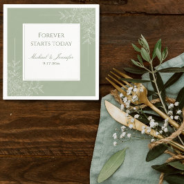 Rustic Wedding Sage Green and White Modern Servet