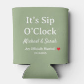 Rustic Wedding Sage Green It’s Sip O’Clock Custom Blikjeskoeler (Achterkant)