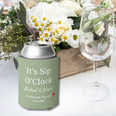 Rustic Wedding Sage Green It’s Sip O’Clock Custom Blikjeskoeler