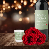 Rustic Wedding Sage Green It’s Sip O’Clock Custom Shot Glas