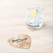 Rustic Wedding Save our date Print Wood Kartonnen Onderzetters (Insitu)