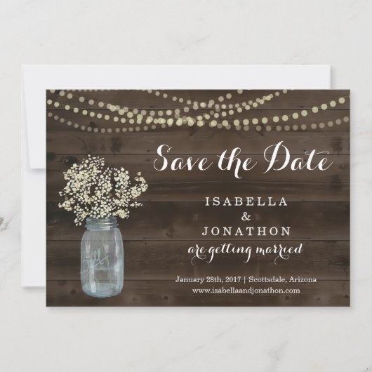 Rustic Wedding Save the Date Aankondiging (Voorkant)