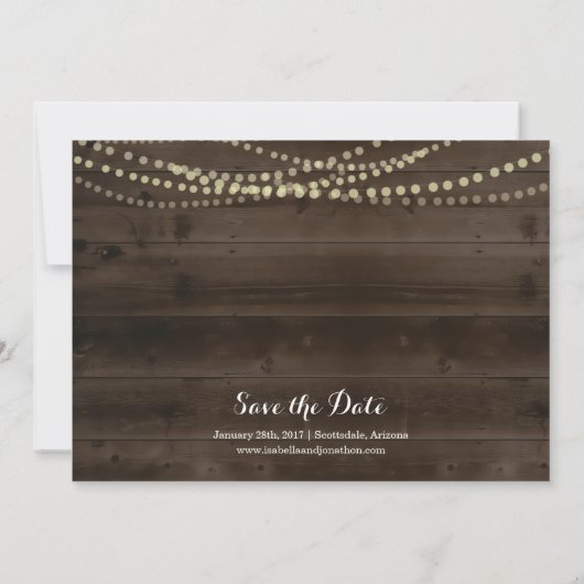 Rustic Wedding Save the Date Aankondiging (Achterkant)