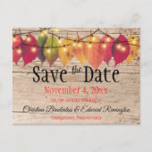 Rustic Wedding Save the Date Autumn Leaves Aankondigingskaart (Voorkant)