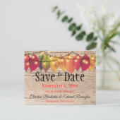 Rustic Wedding Save the Date Autumn Leaves Aankondigingskaart (Staand voorkant)
