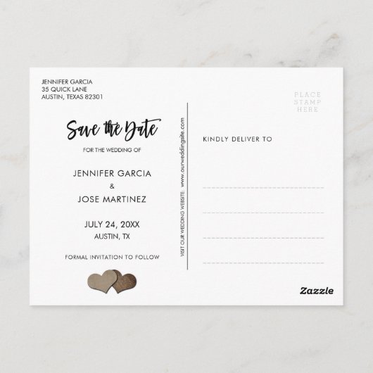 Rustic Wedding Save The Date Briefkaart (Achterkant)